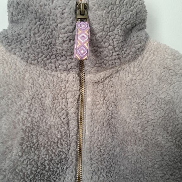 Simply Southern Ombre Sherpa 1/4 Zip Pullover Jacket Gray Women's Medium - Picture 4 of 7